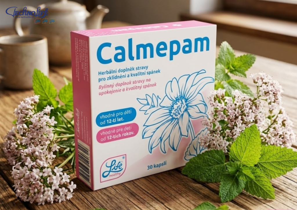 Calmepam: Kapsle s přehledně uvedeným složením